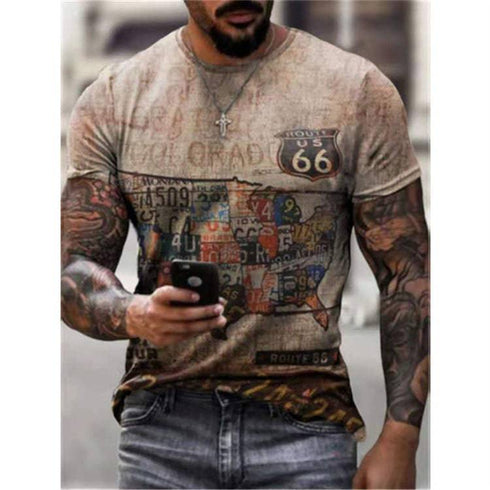 Men's Trendy Breathable Pullover Top Round Neck Short Sleeve